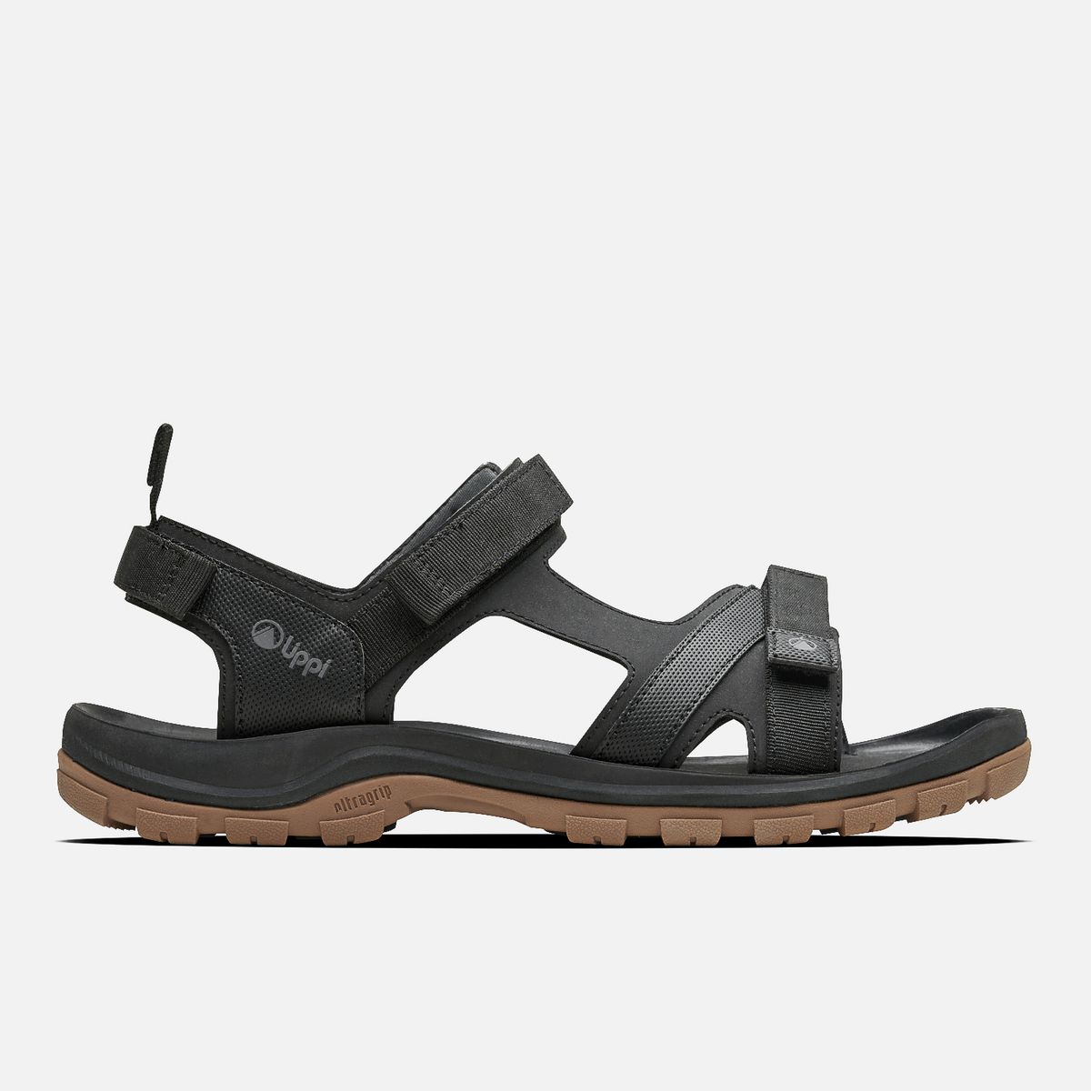 LIPPI - Sandalia Hombre Go Out Negro / Goma Lippi