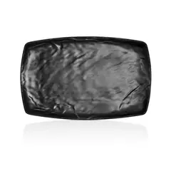GENERICO - PLATO MELAMINA RECTANGULAR NEGRA 235 X 37 CM LINEA CARRE