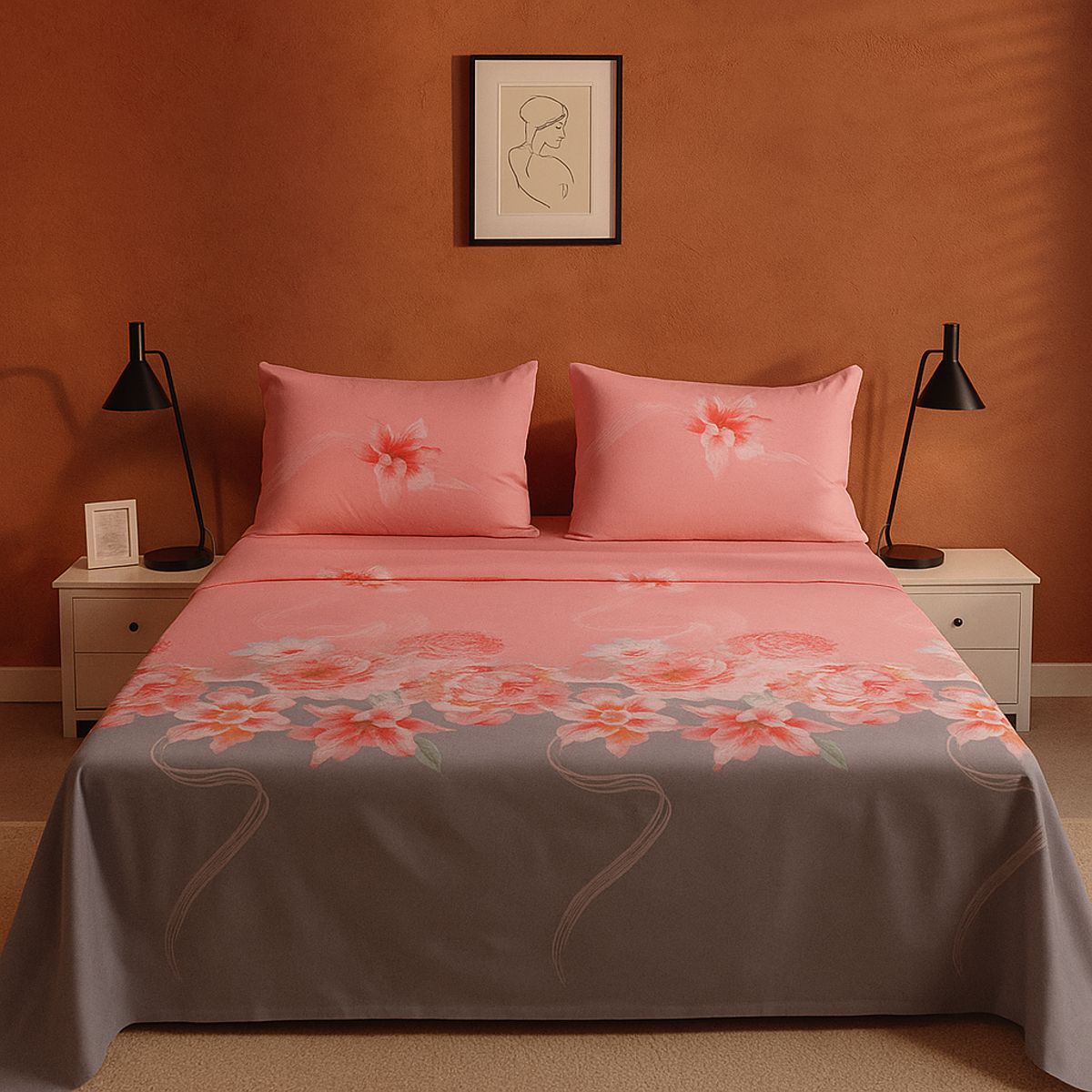 ARMONIA - diseño 763 juego de sábanas 3.0 clásicas 144 hilos 7EF