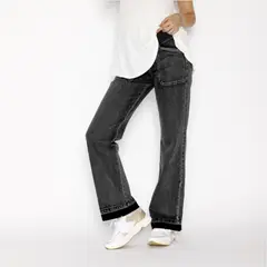 NALA - Jeans Maternal Cargo Negro Maternity