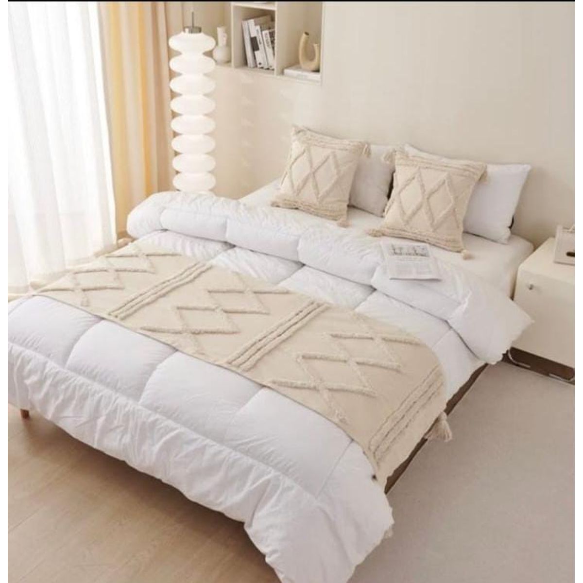 GENERICO - Piecera de Cama Decorativa con Textura Acolchada  Estilo Moderno y Elegante