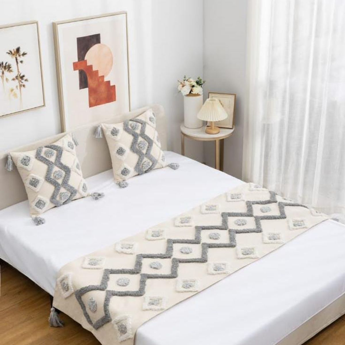GENERICO - Piecera de Cama Decorativa con Textura Acolchada  Estilo Moderno y Elegante