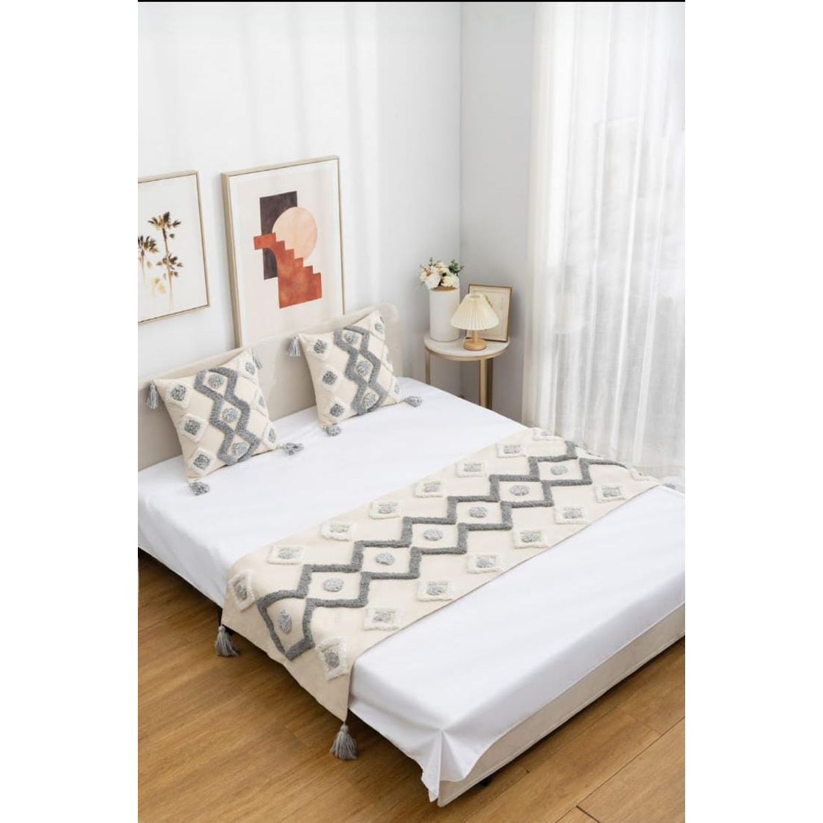 GENERICO - Piecera de Cama Decorativa con Textura Acolchada  Estilo Moderno y Elegante