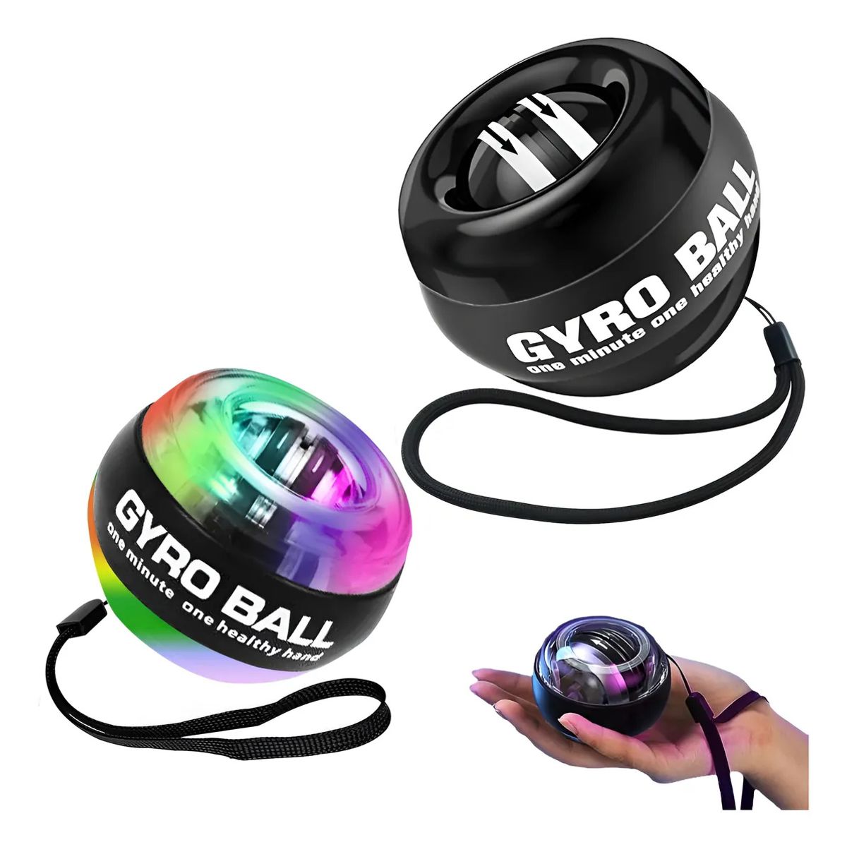 KUANGYE - 2Pcs Antebrazo Ejercitador Gyro Ball Para Ejercicios Fortalecer Manos Brazos Dedos Muñeca Músculos