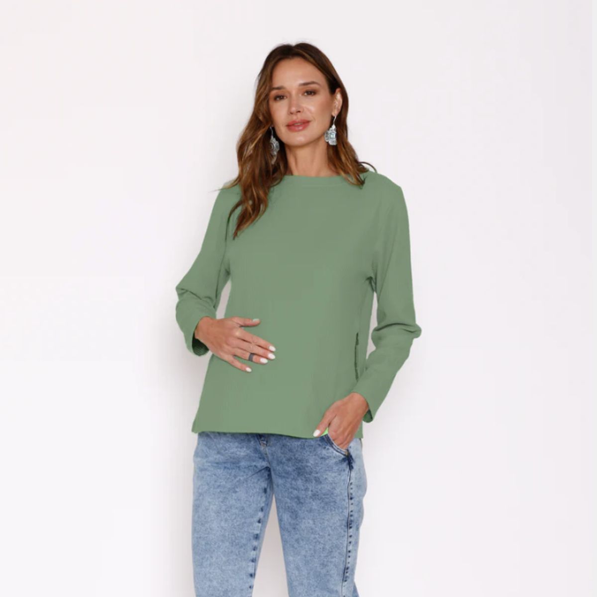 NALA - Polerón Lactancia Sara Verde Nala Maternity