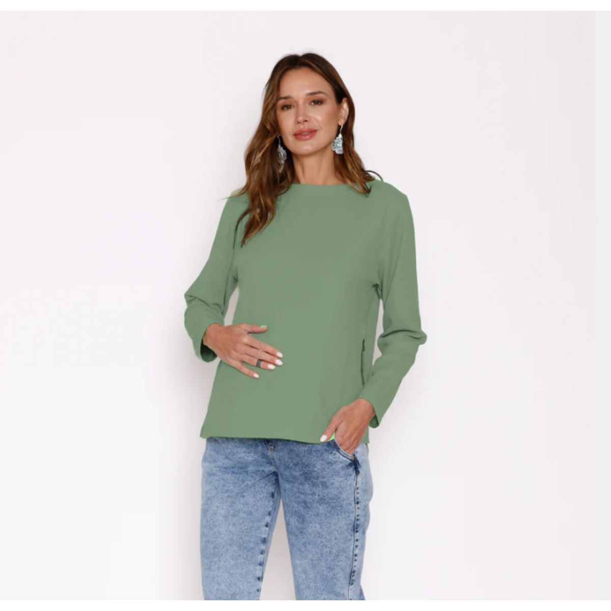 NALA - Polerón Lactancia Sara Verde Nala Maternity