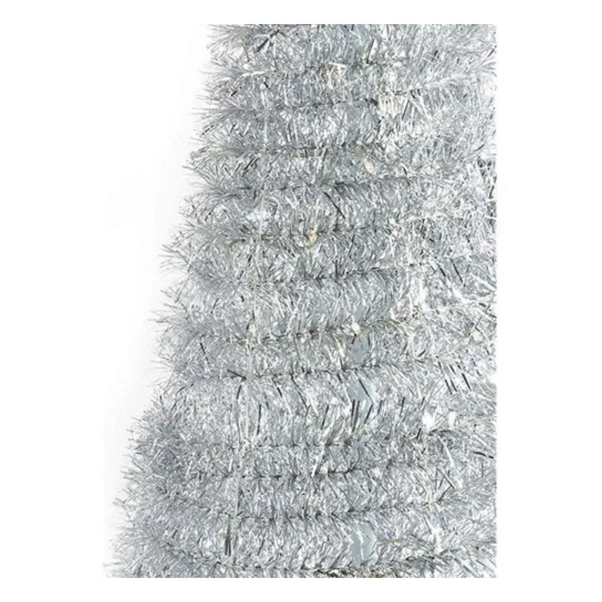 GENERICO - Pino Navideño 1.5 Metros, Estilo Tinsel Plateado, Retráctil