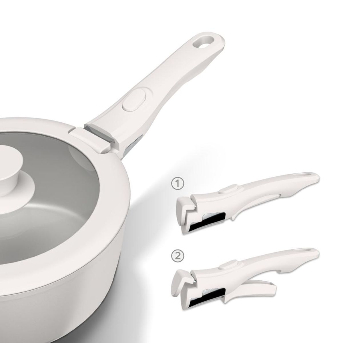 BOHLIER - Batería de Cocina 11 Piezas Aluminio Forjado Snap-On White