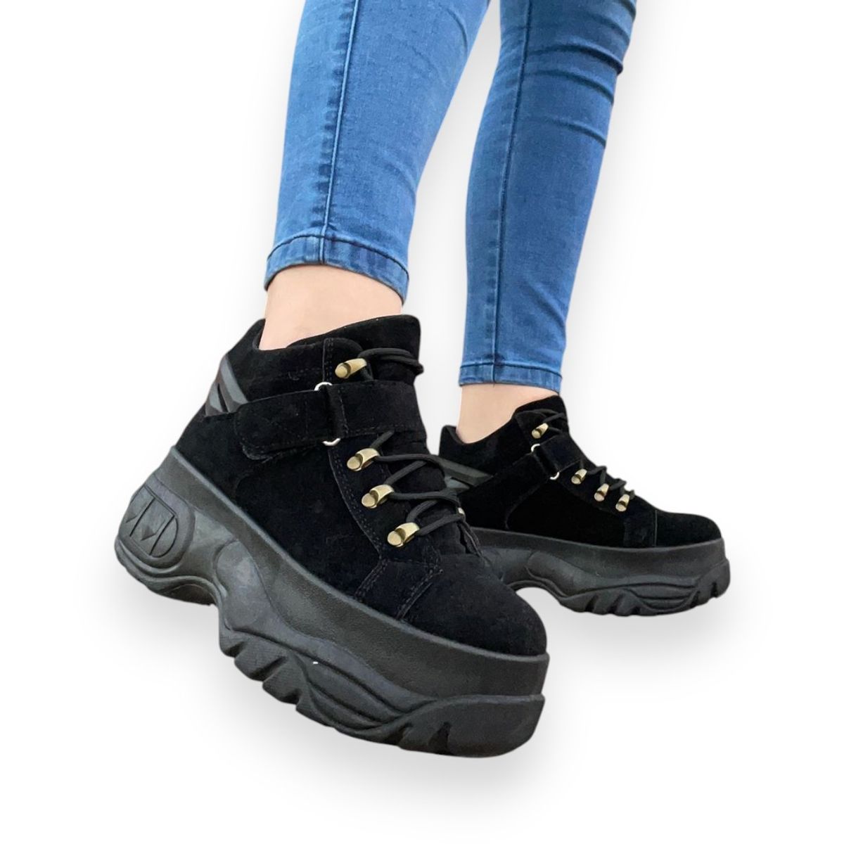 HERIEL - Botín Negro Plataforma Mujer