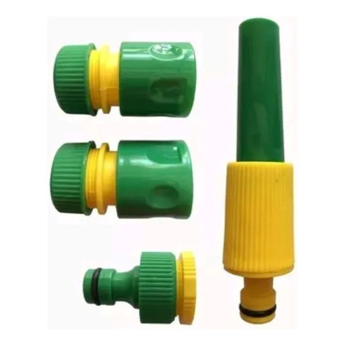 METALFER - Set Riego Pistola Pitón 5pcs Acoples Rápidos Para Manguera