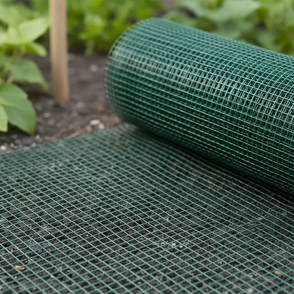 KUANGYE - 60cmx10 m Malla Cuadrado Jardín Verde 12 Revestida en Plástico Para Cercos Y Rejas