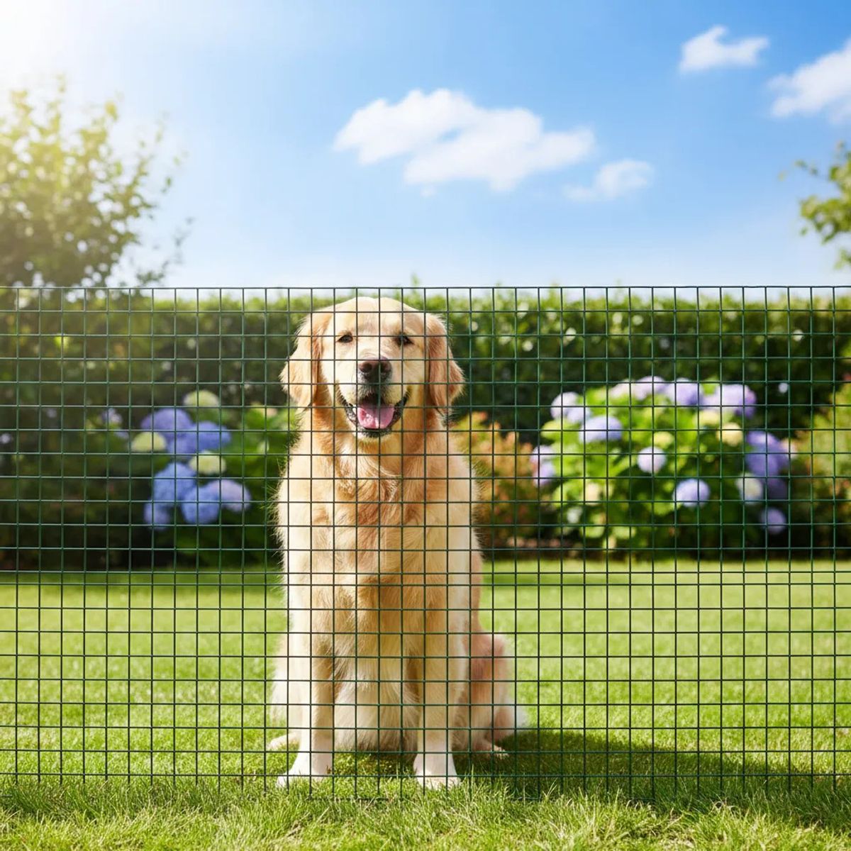 KUANGYE - 60cmx10 m Malla Cuadrado Jardín Verde 12 Revestida en Plástico Para Cercos Y Rejas