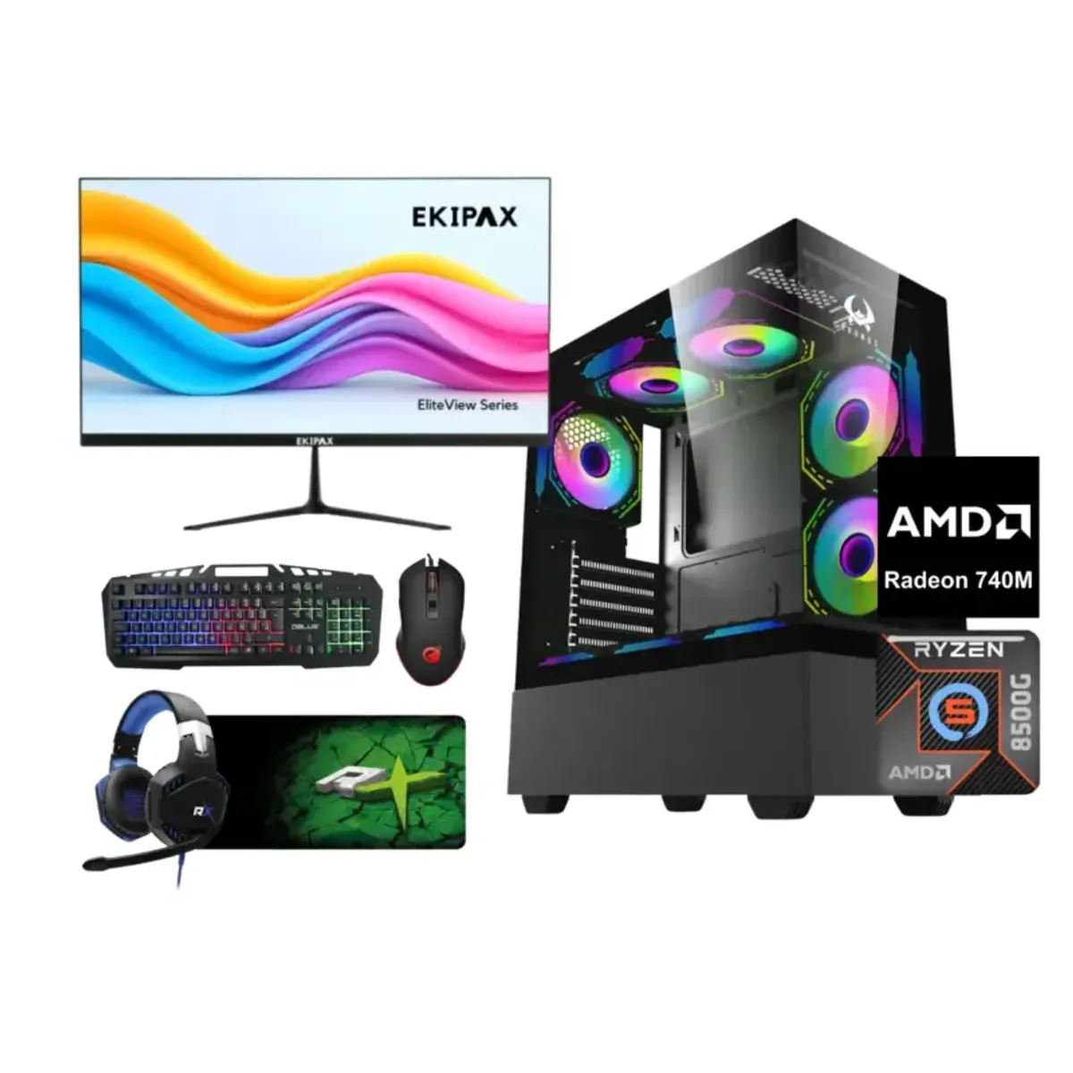 OEM - Kit Titan 5: Pc Ryzen 5 8500G 500GB, RAM 32GB, Monitor y más