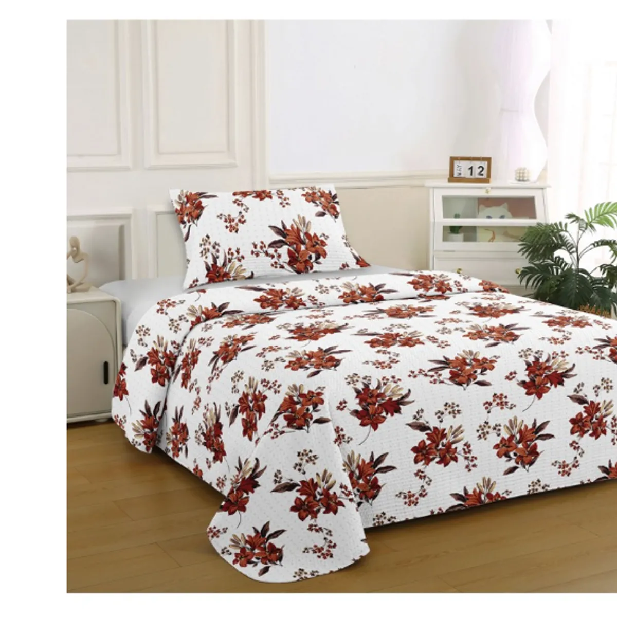 ILLUSIONS - Quilt Brusela King Marca Illusions Diseño Moderno Marrón