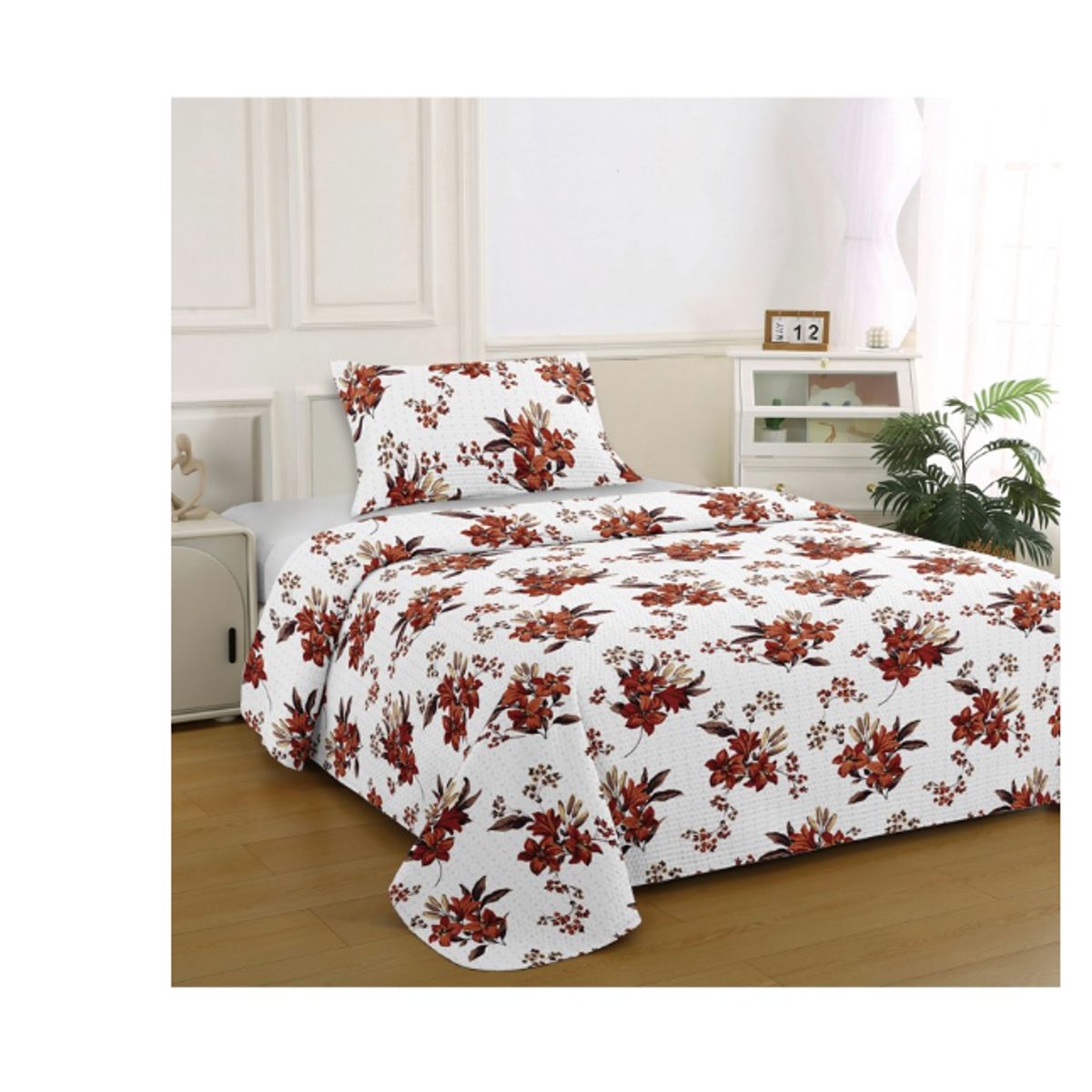 ILLUSIONS - Quilt Brusela King Marca Illusions Diseño Moderno Marrón