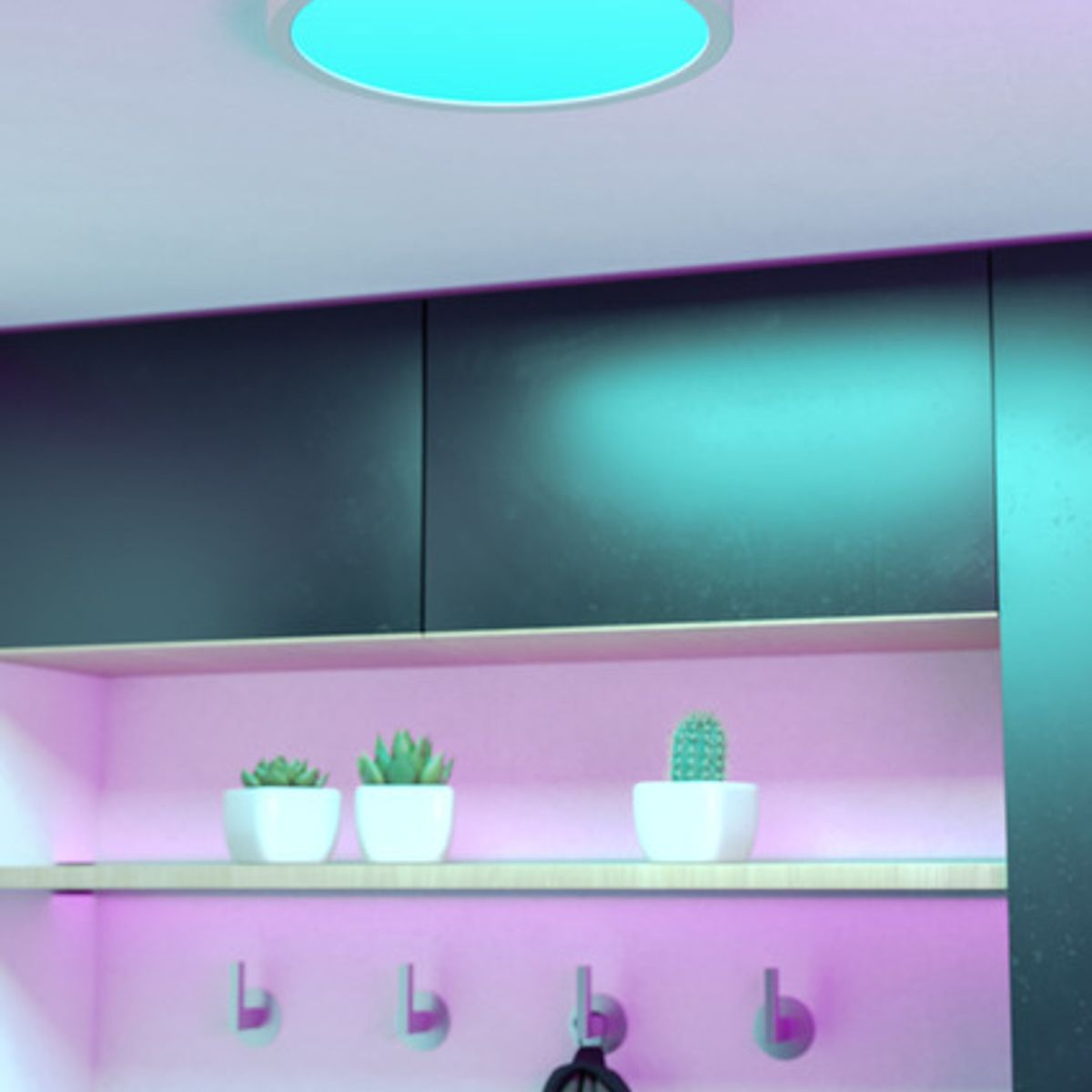 EGLO - Foco Plafon Led Sobrepuesto Fueva 6 Z Blanco Regulable RGB Control Remoto 28cm 14w Interior Exterior.