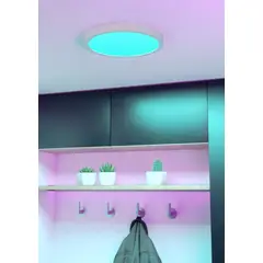 EGLO - Foco Plafon Led Sobrepuesto Fueva 6 Z Blanco Regulable RGB Control Remoto 28cm 14w Interior Exterior