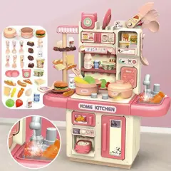 HOMER OUTDOOR - Cocina De Juguete Kitchen 33pcs Juego De Niñas Niños Rosado