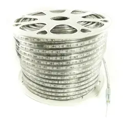 WANT - Cinta Led 220V Simple Rojo 100mts Con Adaptador