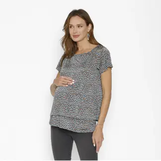 NALA - Polera Lactancia Doble Chita Verde maternity