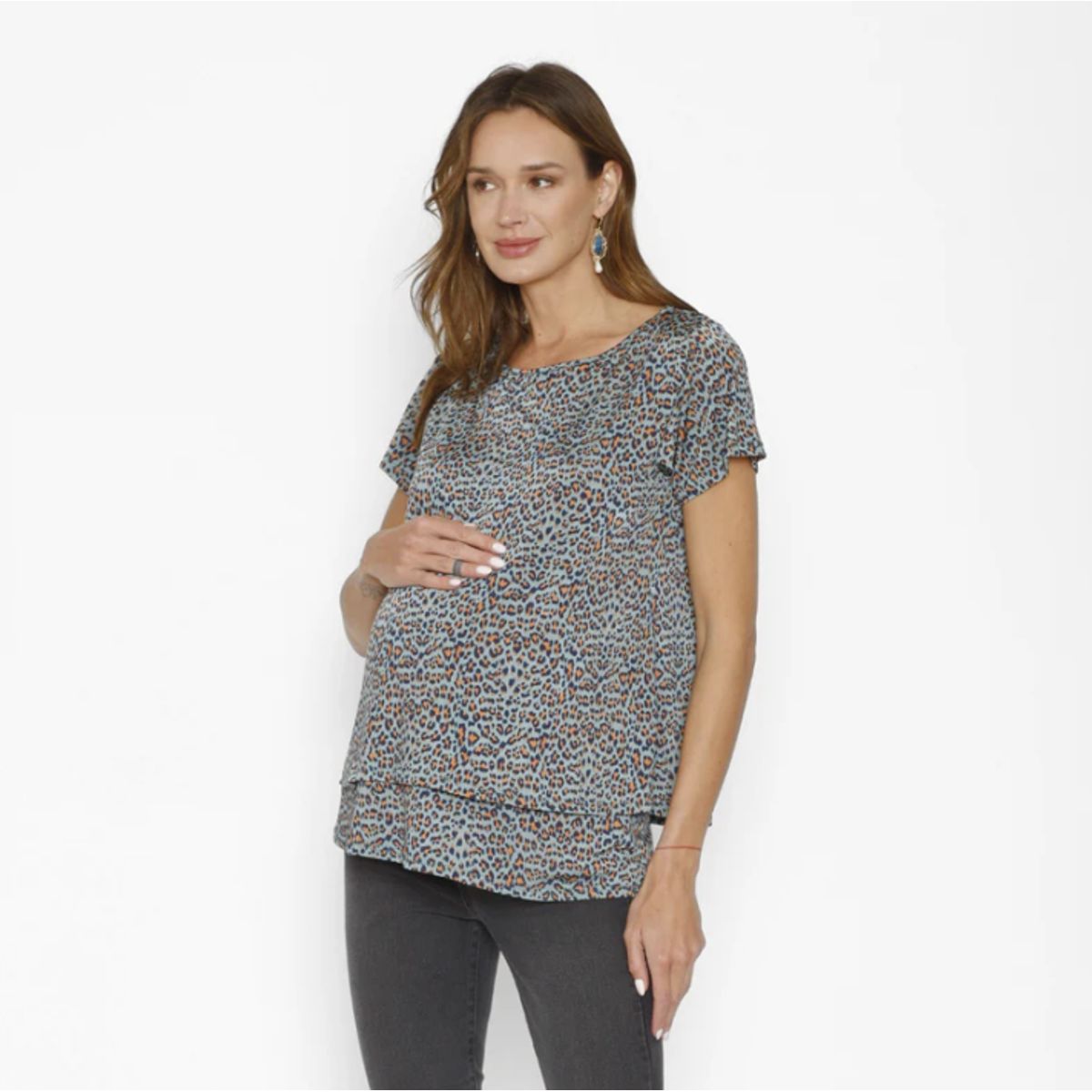 NALA - Polera Lactancia Doble Chita Verde Nala maternity