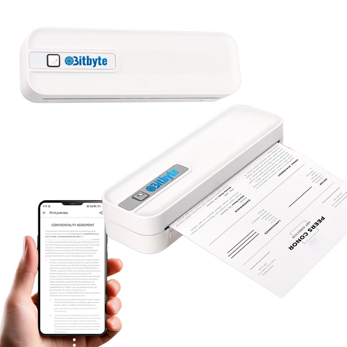 BITBYTE - Impresora Térmica Portátil Blanca Bitbyte sin uso de tinta