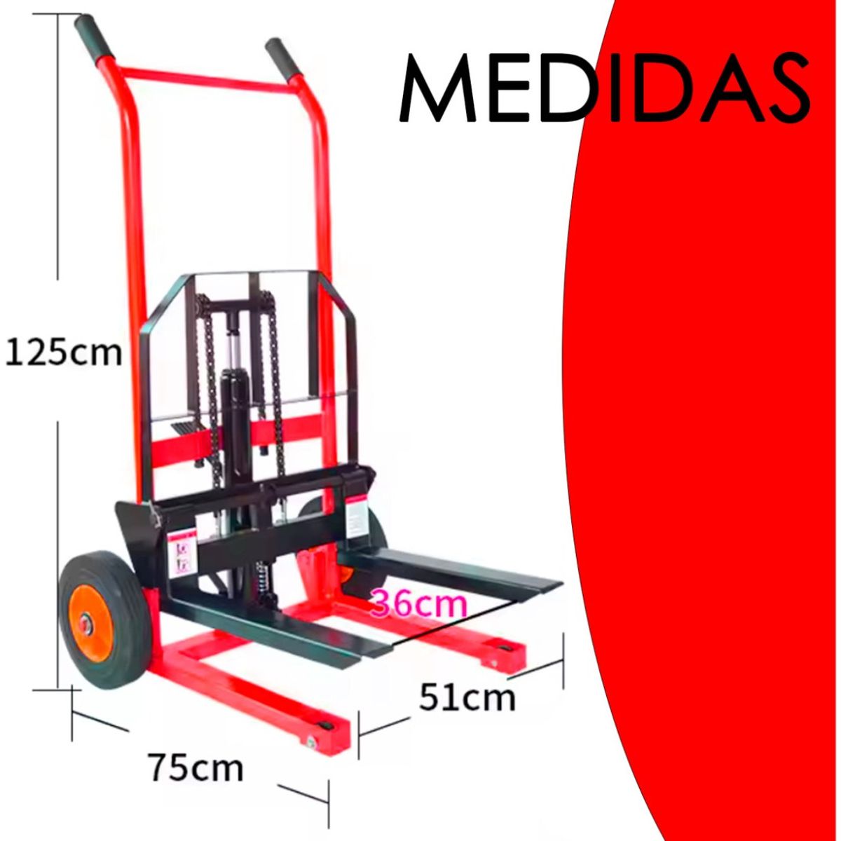HOMEBRANDT - Apilador Hidraulico Yegue De Carga 200kg Elevacíon 95cm