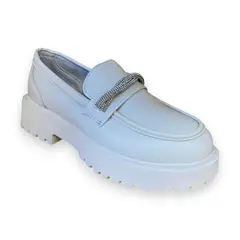 HERIEL - Mocasín Blanco Plataforma Charol