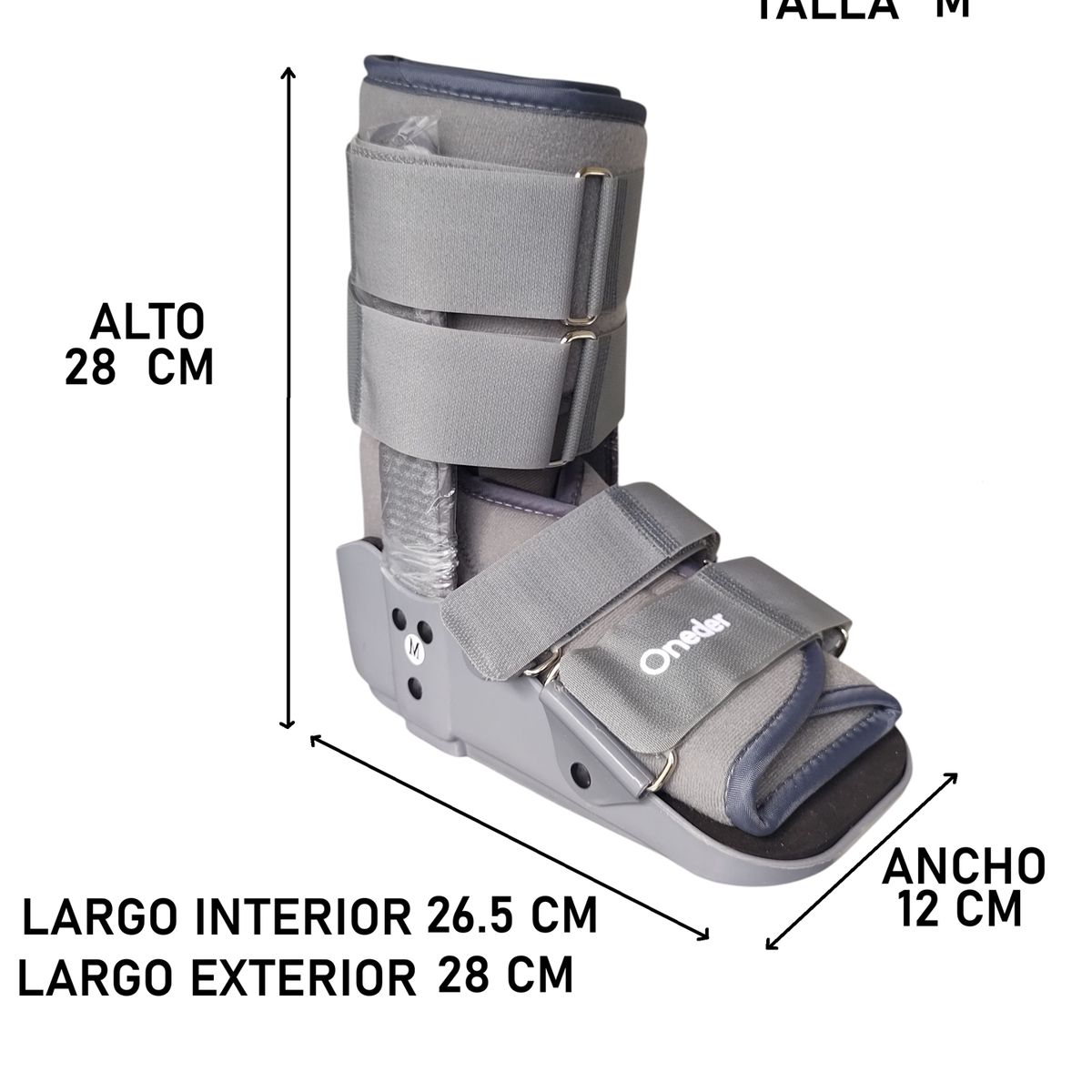 ONEDER - Bota Ortopédica Corta Cam Walker Para Pie Baja Oneder Talla M
