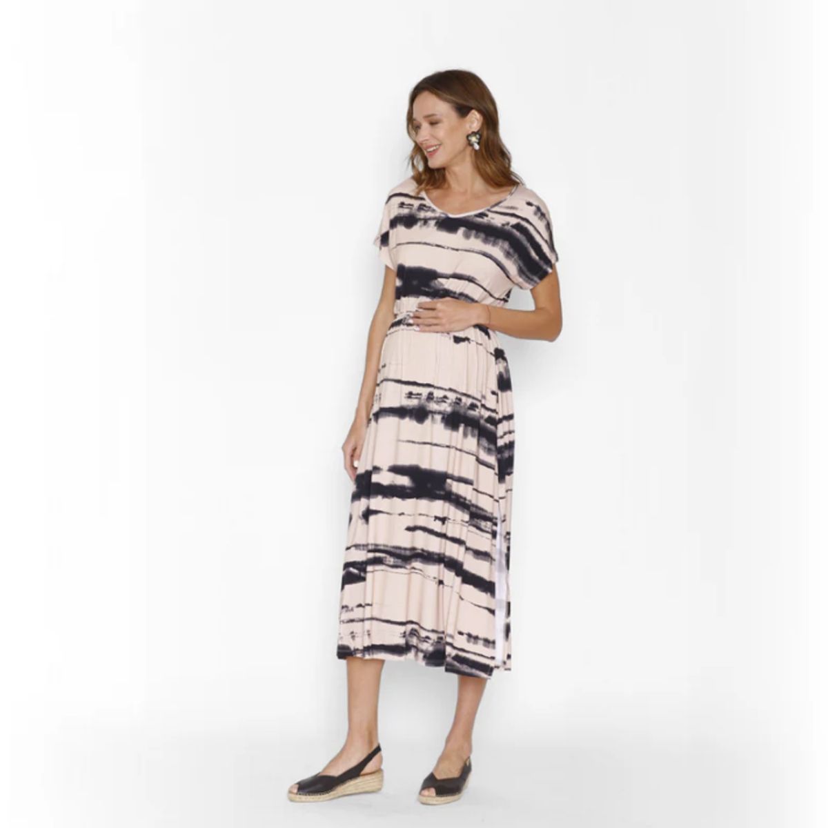 NALA - Vestido Maternal Elena Rodillo Beige Nala Maternity