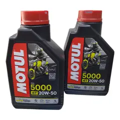 MOTUL - Pack 2 Aceite Moto 20w50 Semi-sintetico 4t 1l Original