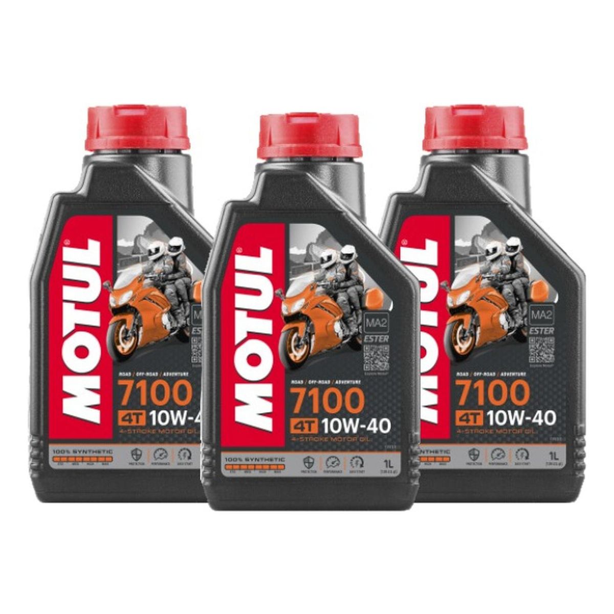 MOTUL - Aceite Para Motor Motul Sintético 10w-40 Para Motocuatriciclo 1 Pack De 3 Unidades X 1l  3l