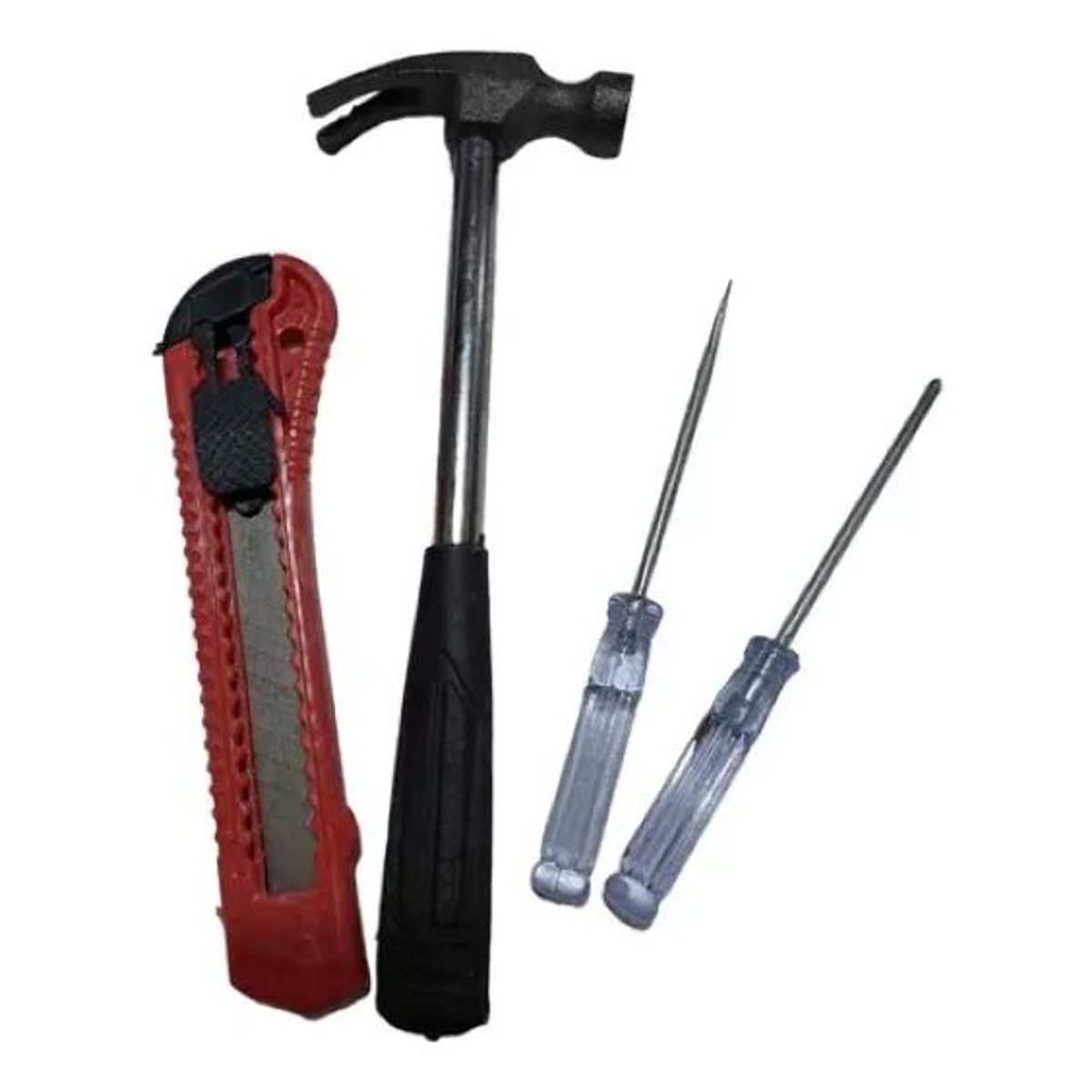 METALFER - Set De Martillo + Corta Cartón + Dos Destornilladores.