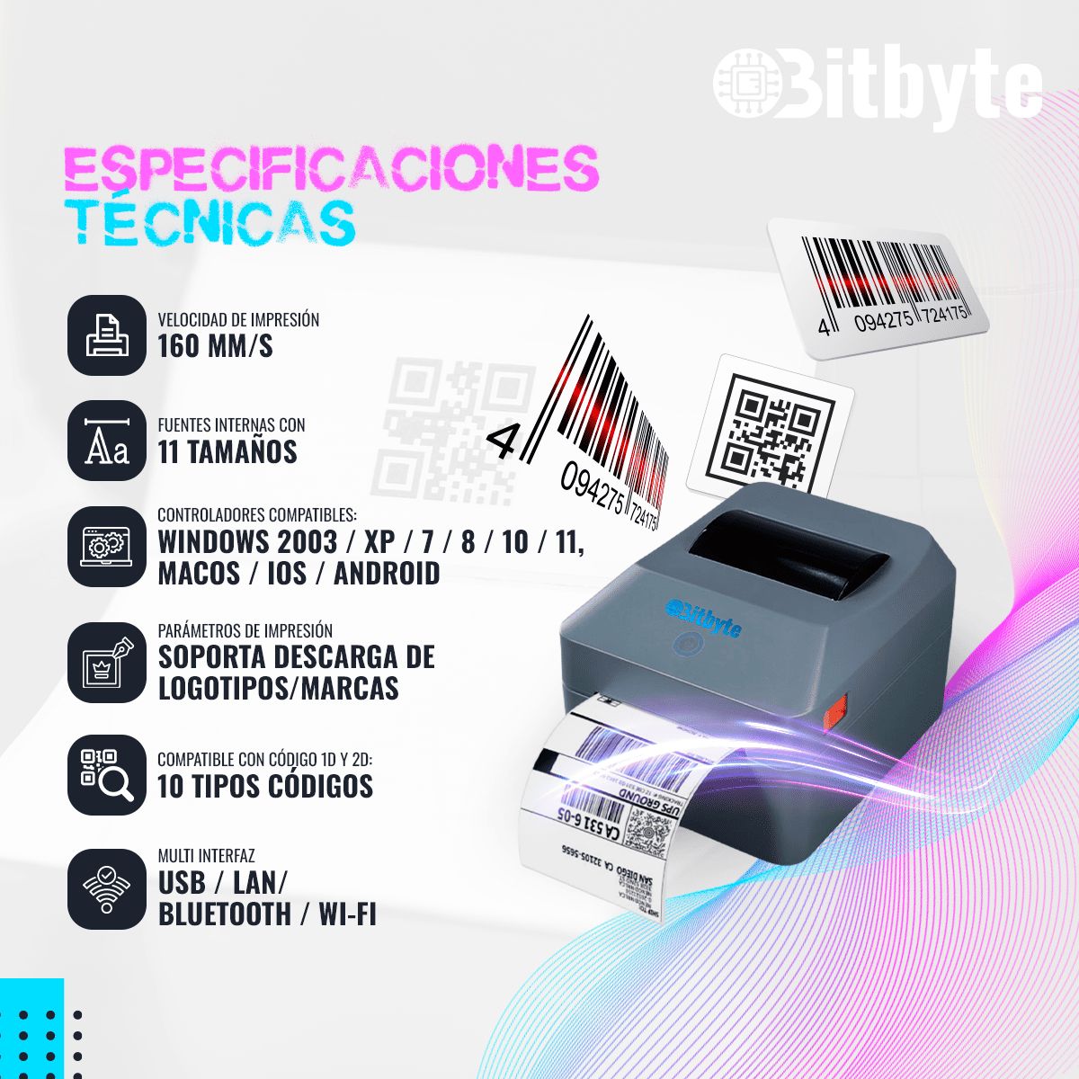 BITBYTE - Impresora Térmica XL80 de impresión directa