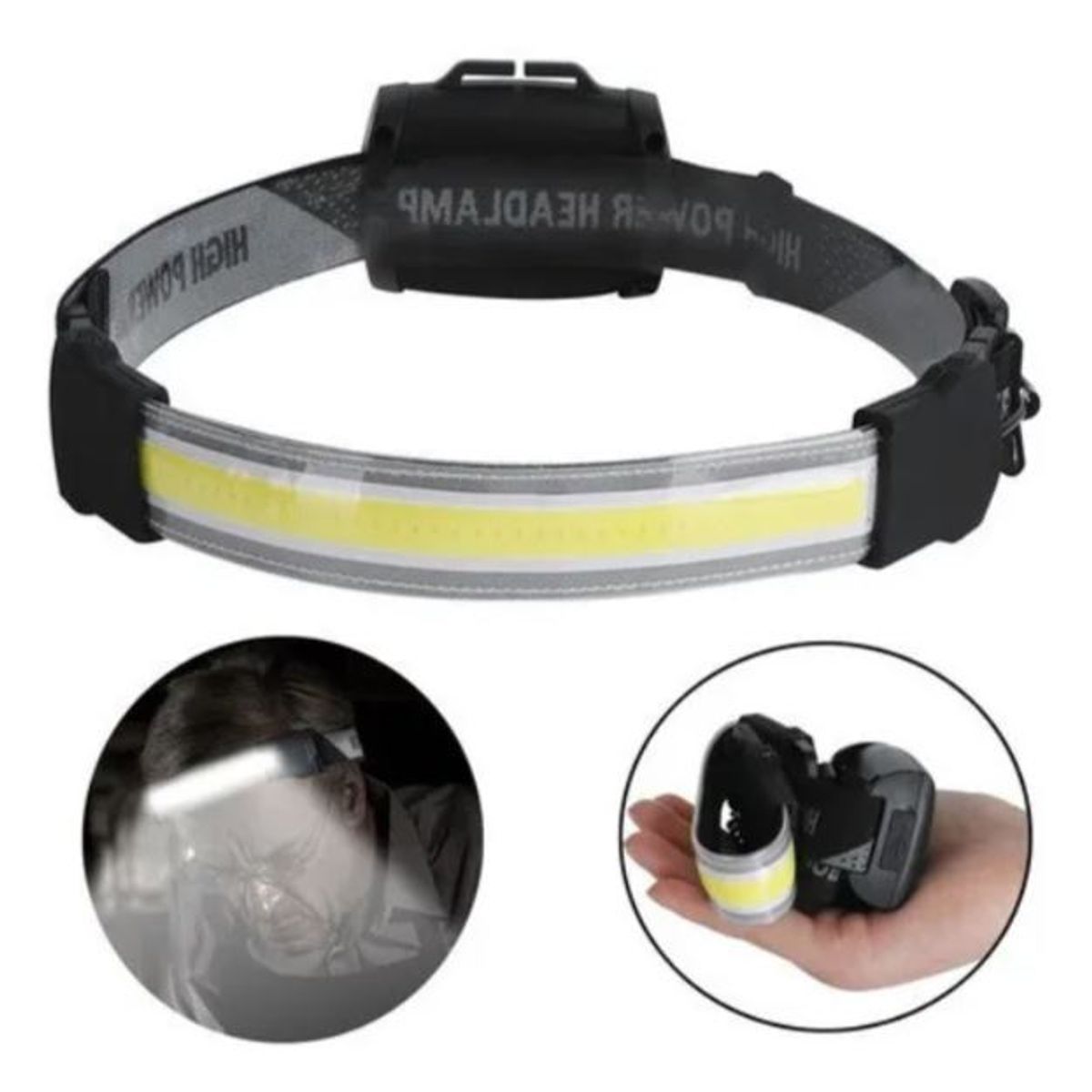 GENERICO - Linterna Frontal Camping Cabeza Minera Cob  Led Recargable