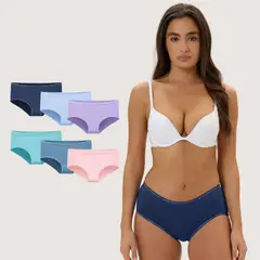 EMPORIO DONATO - Pack de 6 Calzones Bikini Algodón Mujer