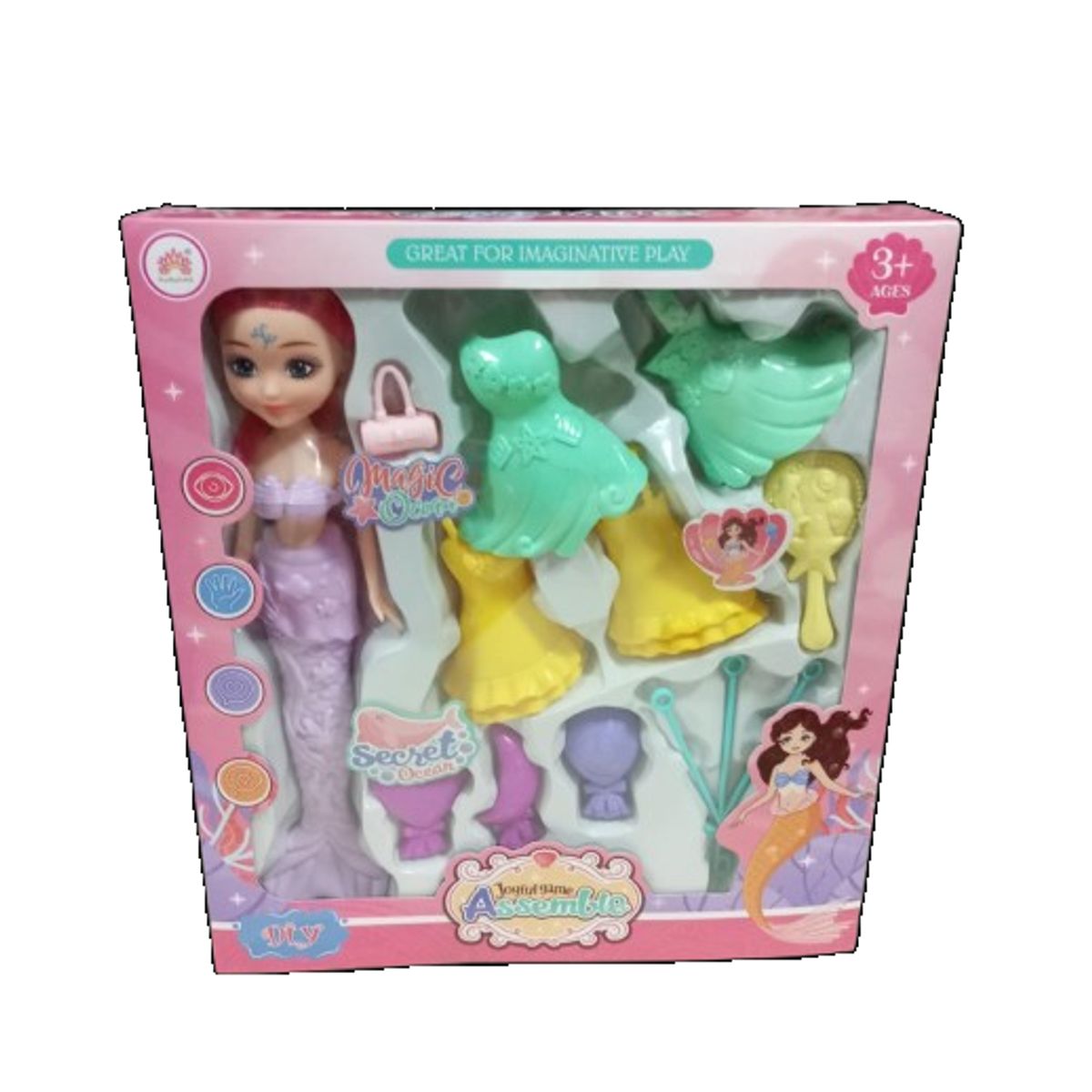 GENERICO - Caja juguete y accesorios de sirena para niña