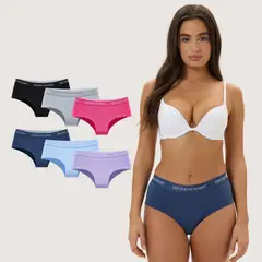 EMPORIO DONATO - Pack de 6 Calzones Pantaleta Algodón Mujer