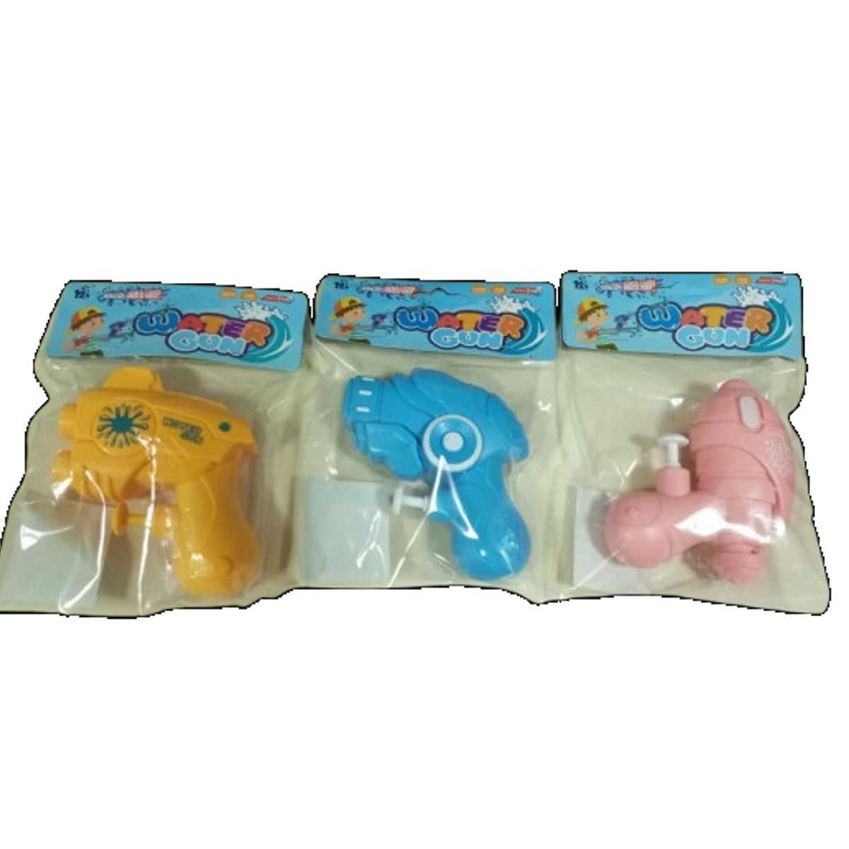 GENERICO - Pack 3 mini pistolas de agua 10cm para niños