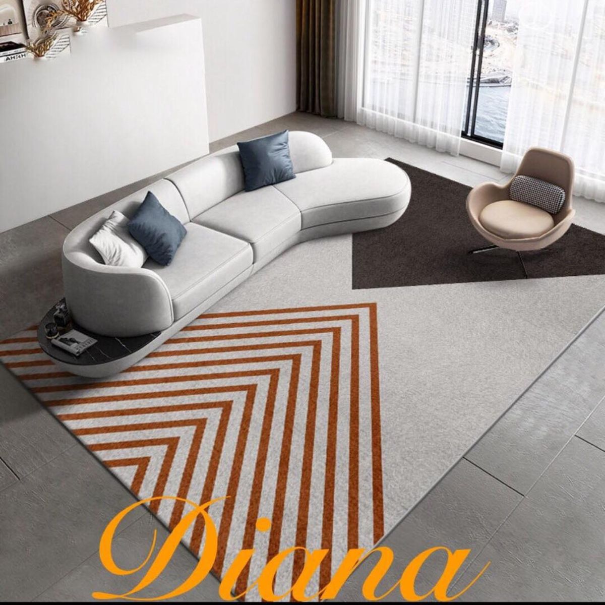 DIANA - ALFOMBRA 3D ANTIDESLIZANTE 160CMX200CM CON DISEÑO FLECHA