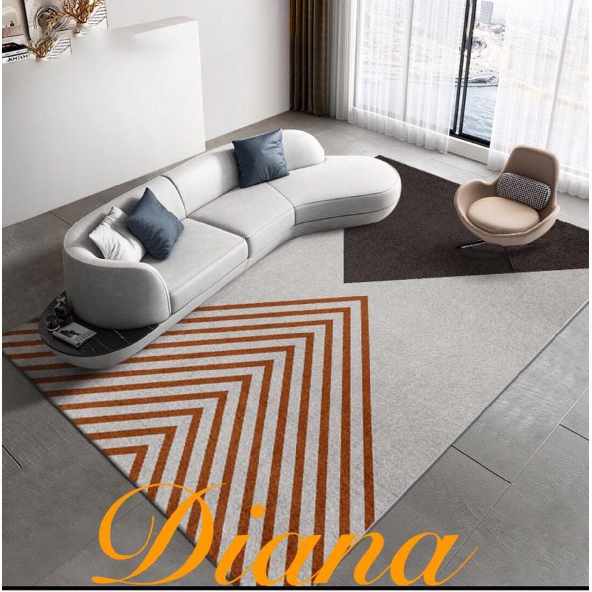 DIANA - ALFOMBRA 3D ANTIDESLIZANTE 160CMX200CM CON DISEÑO FLECHA