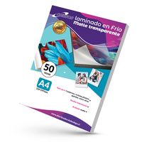 LAMINADO EN FRÍO DISEÑO TRANSPARENTE MATTE 50 HOJAS A4 - Blanco - A4