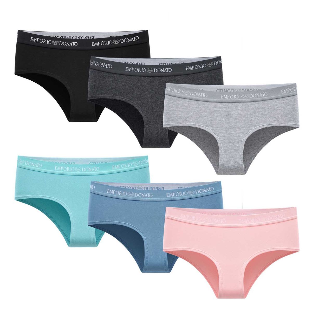 GIOVACCHINO - Pack de 6 Calzones Pantaleta Algodón Mujer