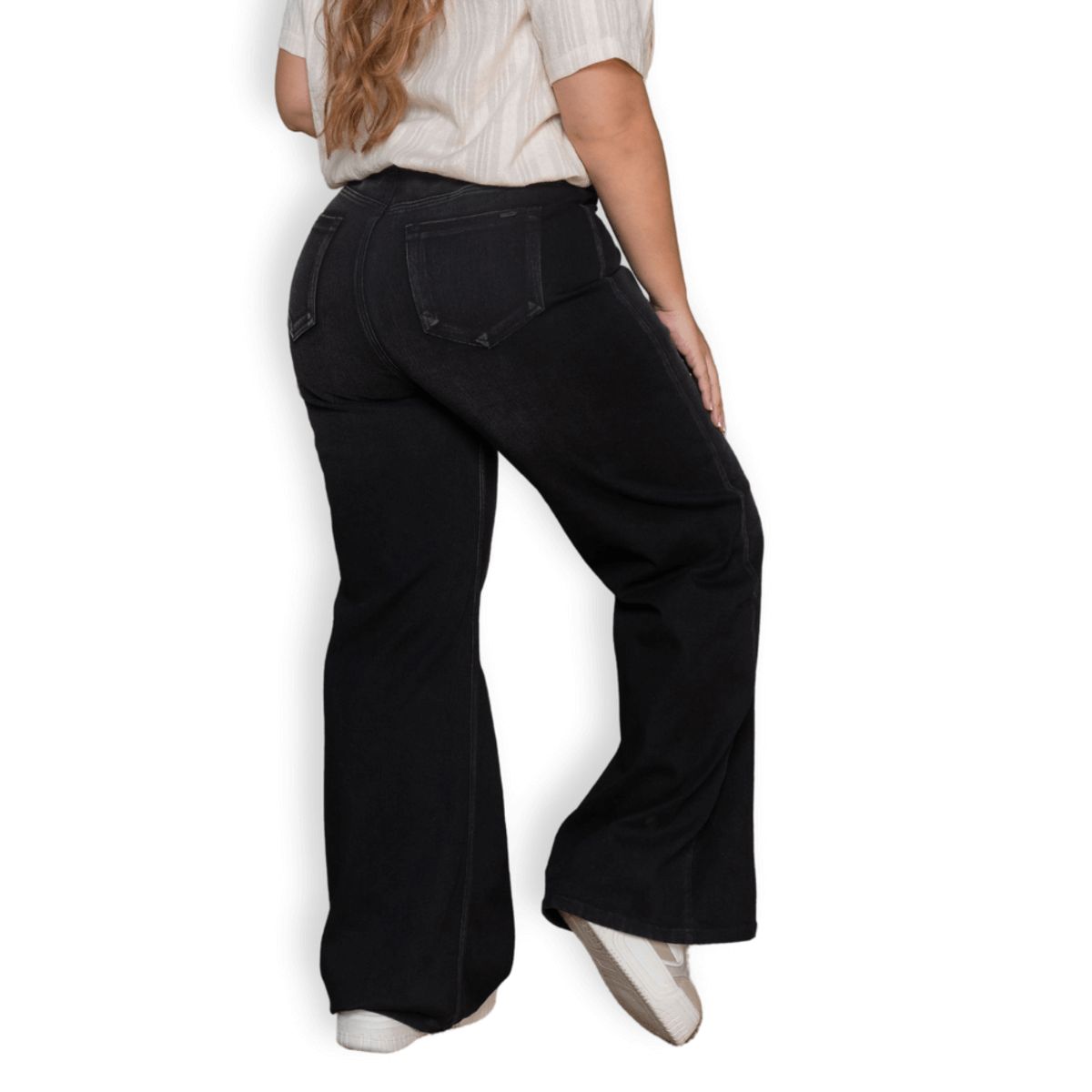 TRUCCOS JEANS - Jeans Wide Leg Negro Mujer Talla Grande  Colombiano P22107137