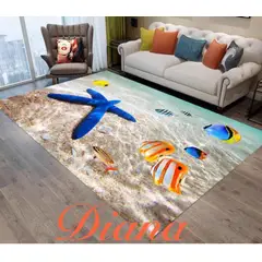 DIANA - ALFOMBRA 3D ANTIDESLIZANTE 160CMX200CM CON DISEÑO ESTRELLA DE MAR