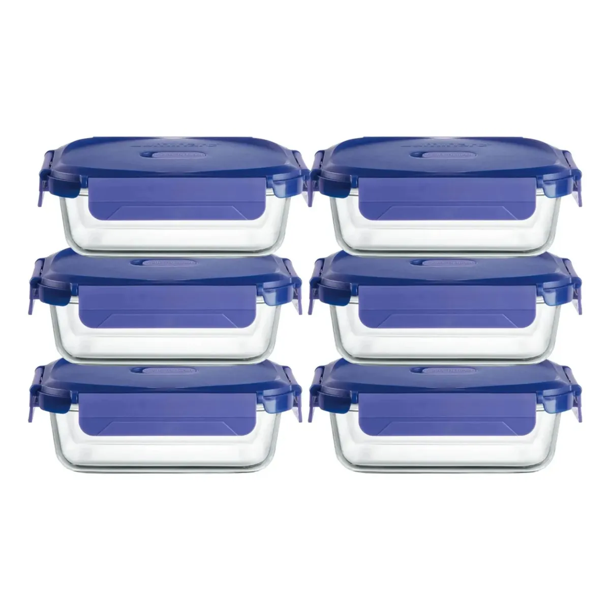 LUMINARC - Pack 6 Taper de Vidrio Templado Contenedor Hermetico 650ml