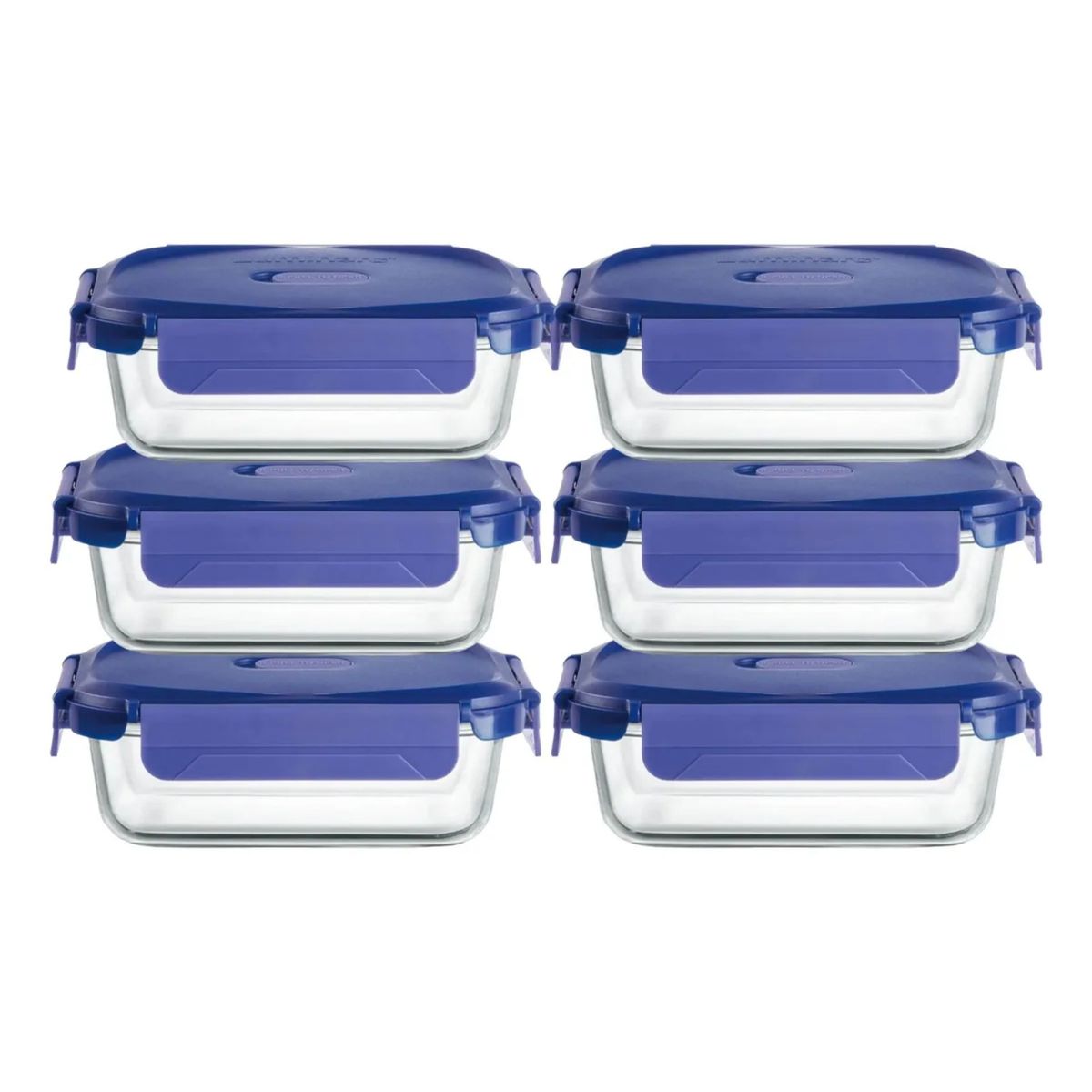 LUMINARC - Pack 6 Taper de Vidrio Templado Contenedor Hermetico 650ml