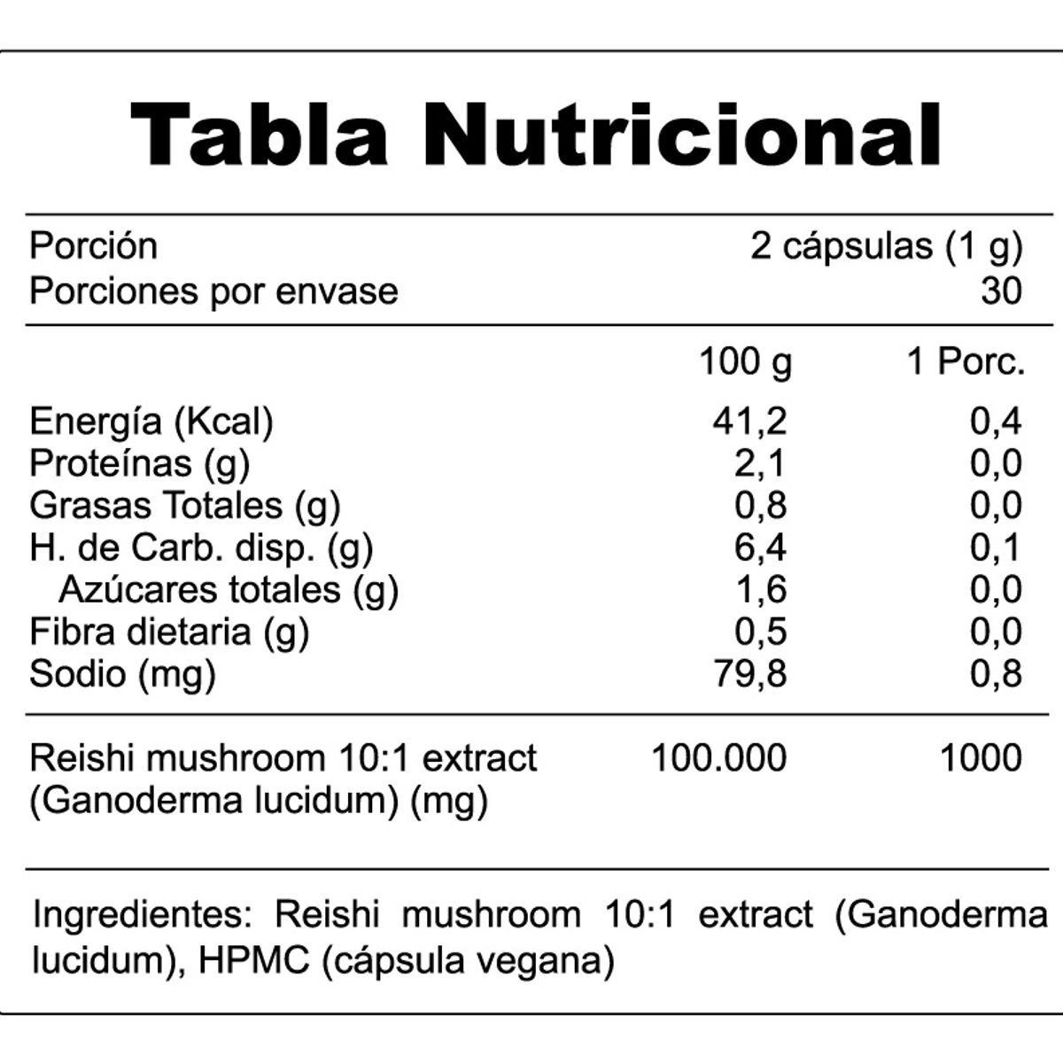 WINKLER NUTRITION - Hongo Reishi Mushroom 1000mg 60 Cápsulas