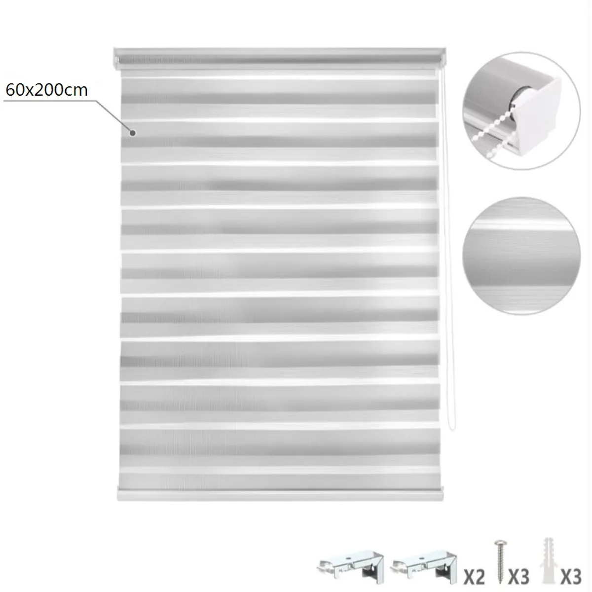 HOMEY - Roller Duo Dia y Noche Color Gris Oscuro 60x200cm