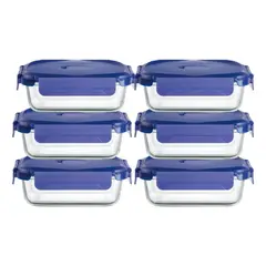 LUMINARC - Pack 6 Taper de Vidrio Templado Contenedor Hermetico 370ml